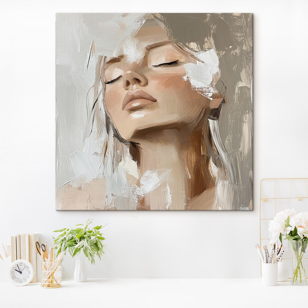 Woman with her eyes closed