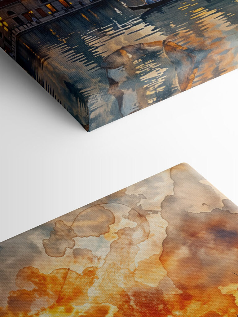 Water with a building and a boat in it