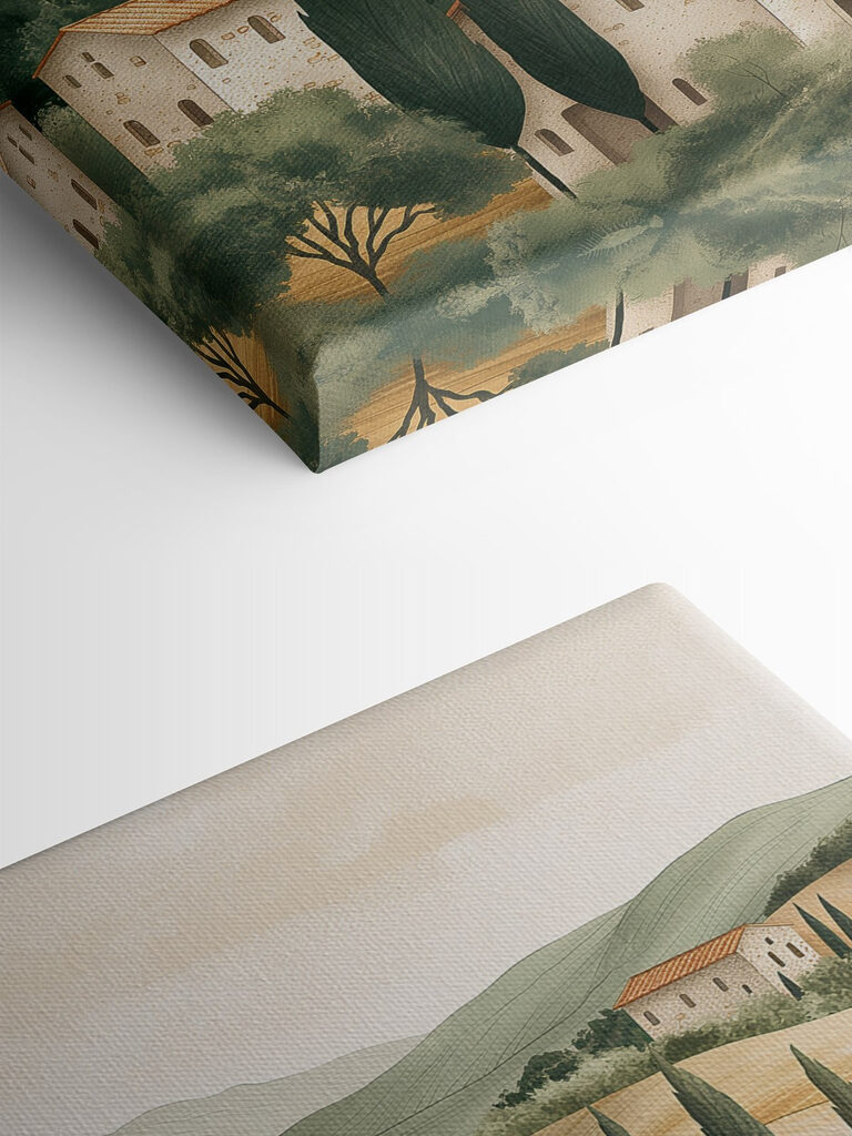 Landscape with houses and trees