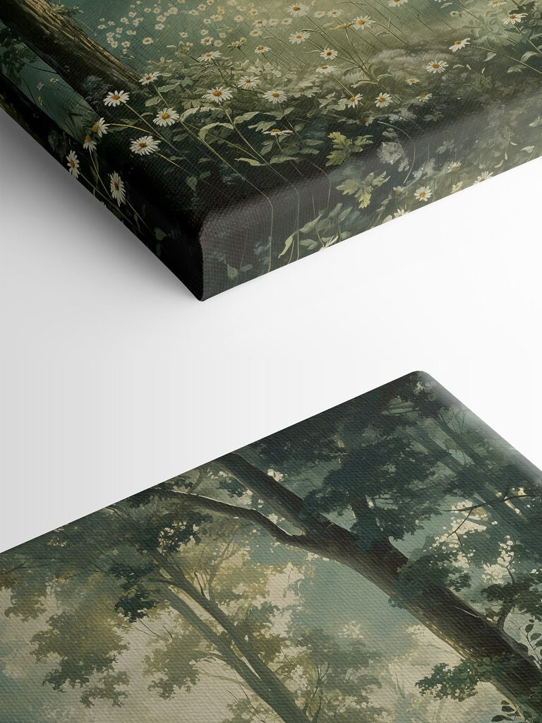 Forest with flowers and trees