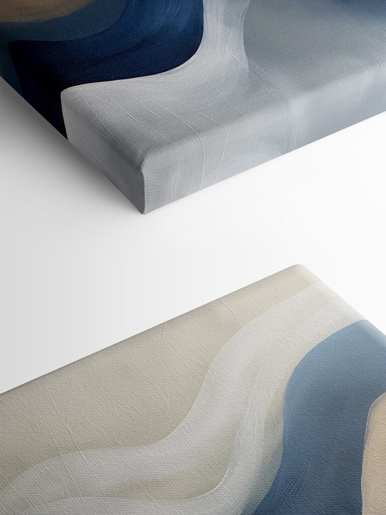 Blue and white wavy lines