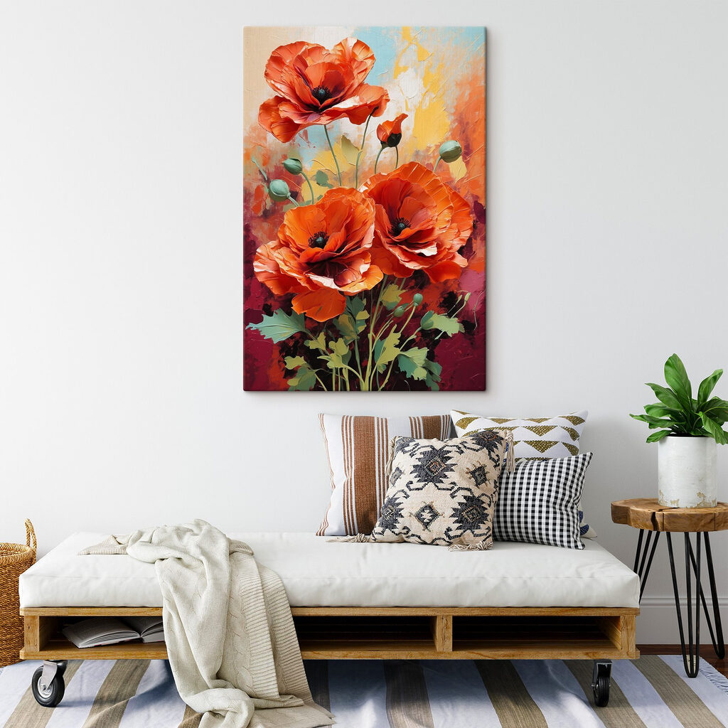 Painting of red flowers