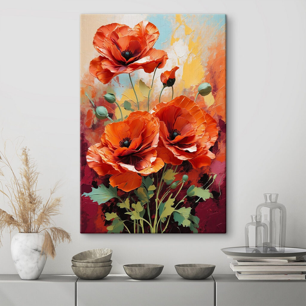 Painting of red flowers