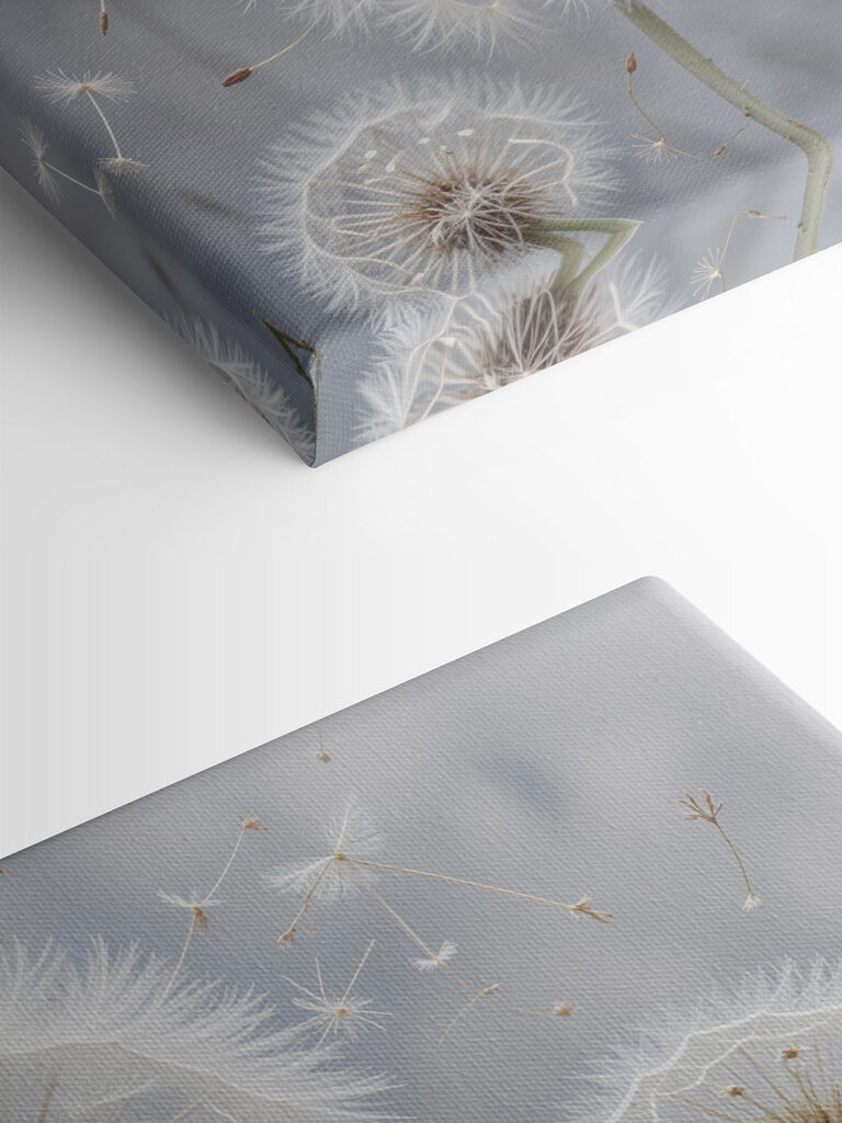 Group of dandelions with seeds flying Group of dandelions with seeds flying