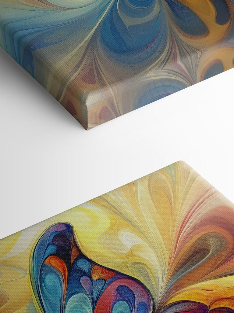 Colorful butterfly with a swirly pattern