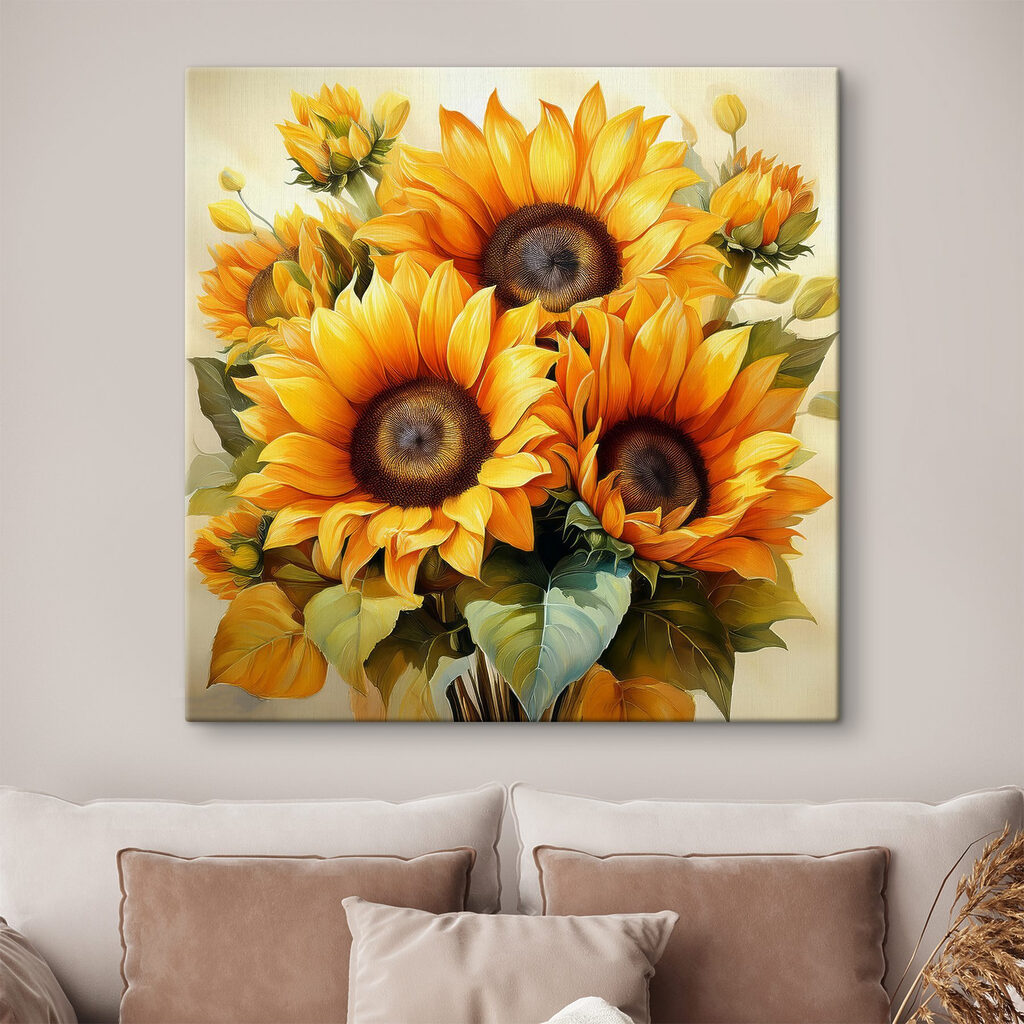 Bouquet of yellow sunflowers