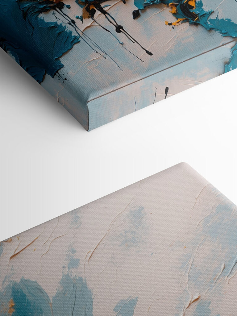 Painting of blue and orange paint Painting of blue and orange paint