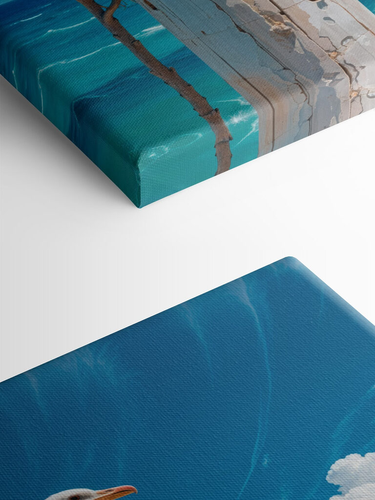 Seagull standing on a wooden post