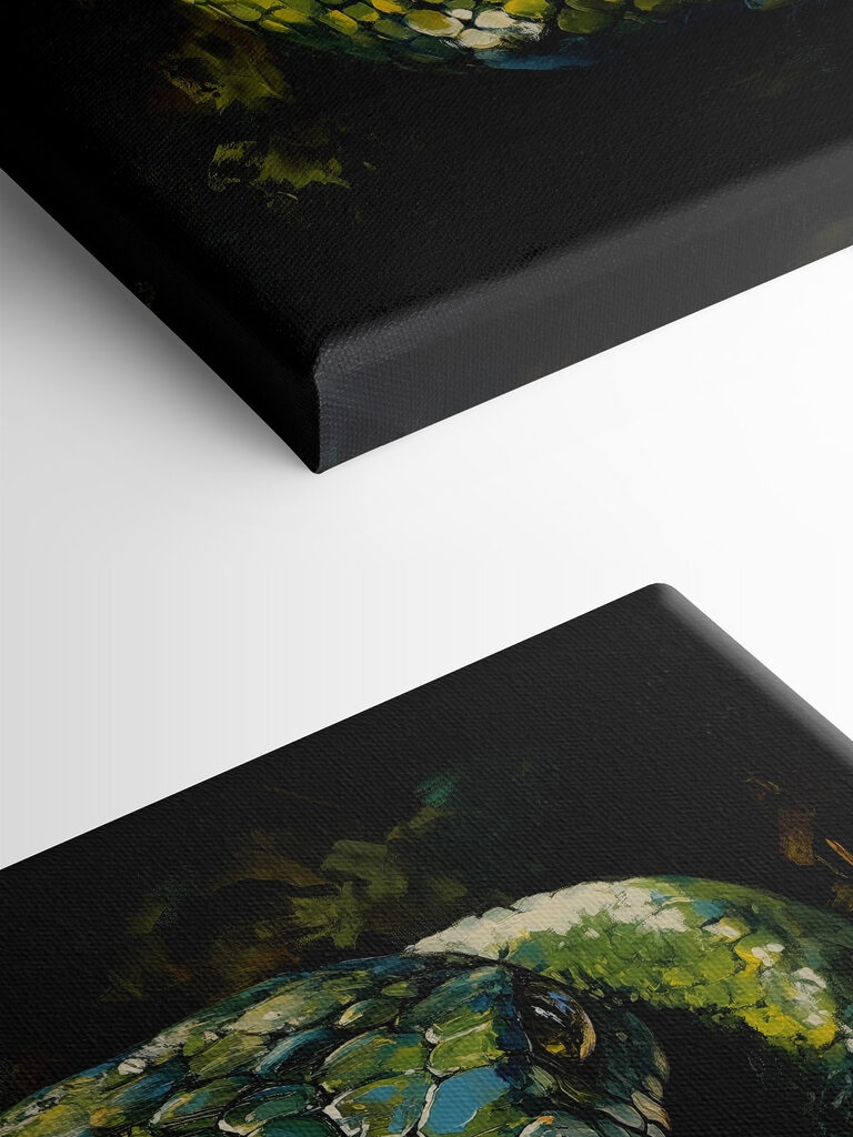 Green snake with yellow eyes Green snake with yellow eyes