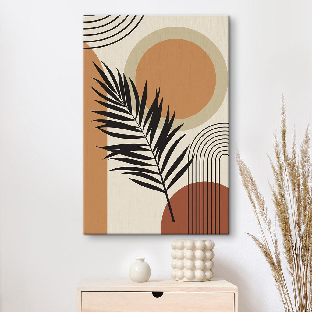 Leaf with a rainbow and circles Leaf with a rainbow and circles