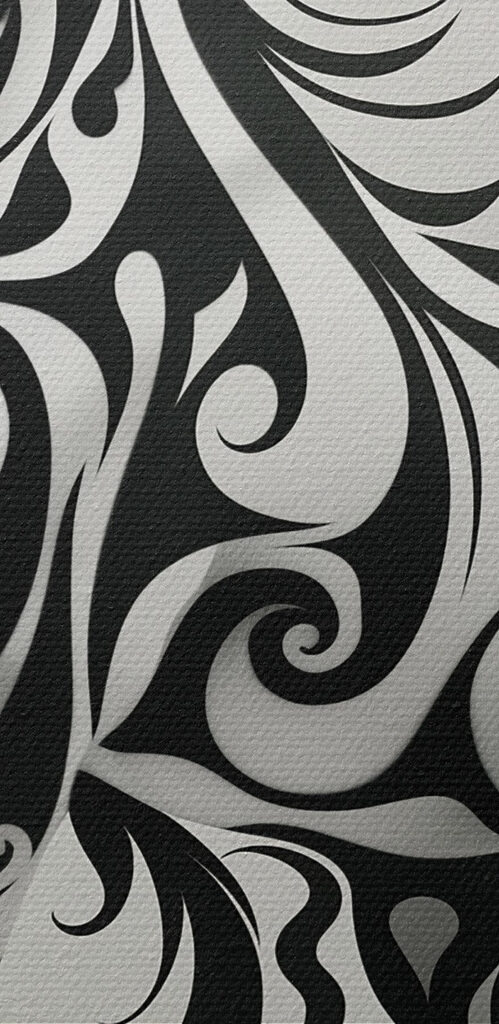 Black and white horse with swirls Black and white horse with swirls