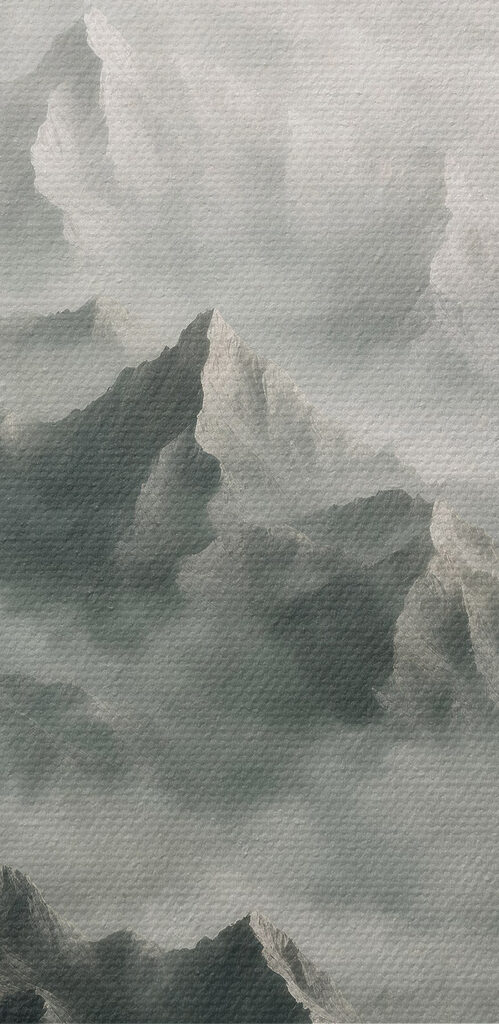Mountain range with clouds
