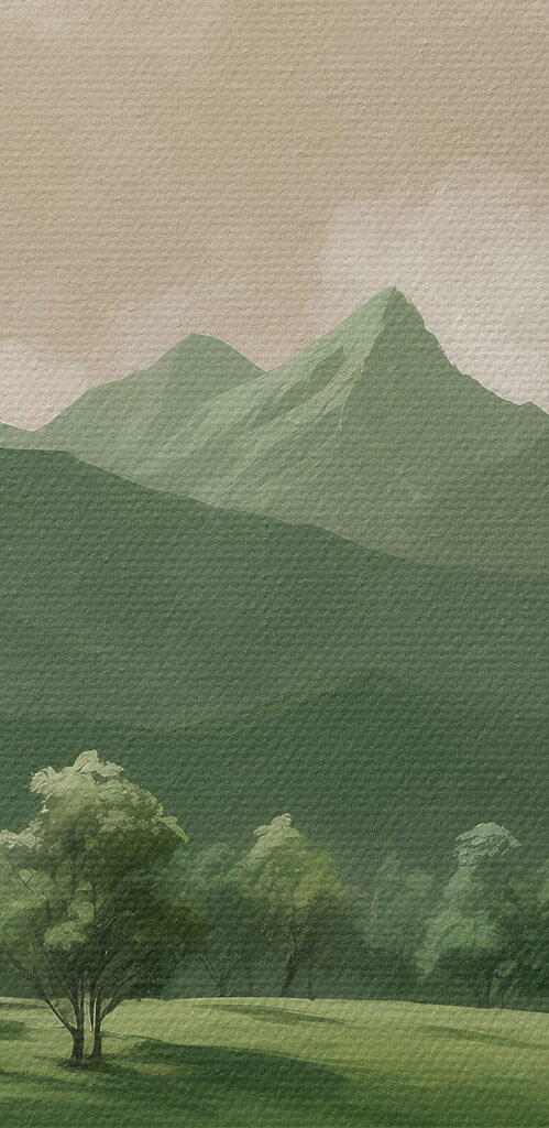 River running through a valley with trees and mountains