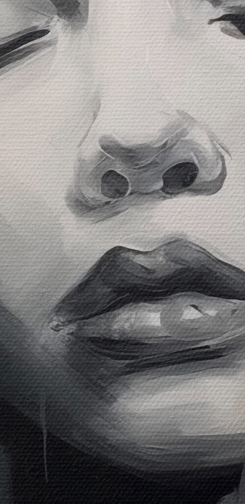 Dreamy face in muted tones