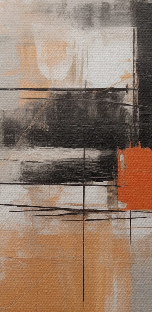 Painting of black and orange paint