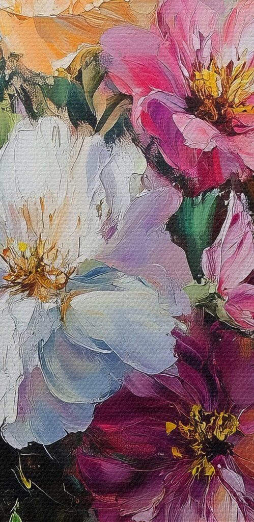Painting of flowers in a vase