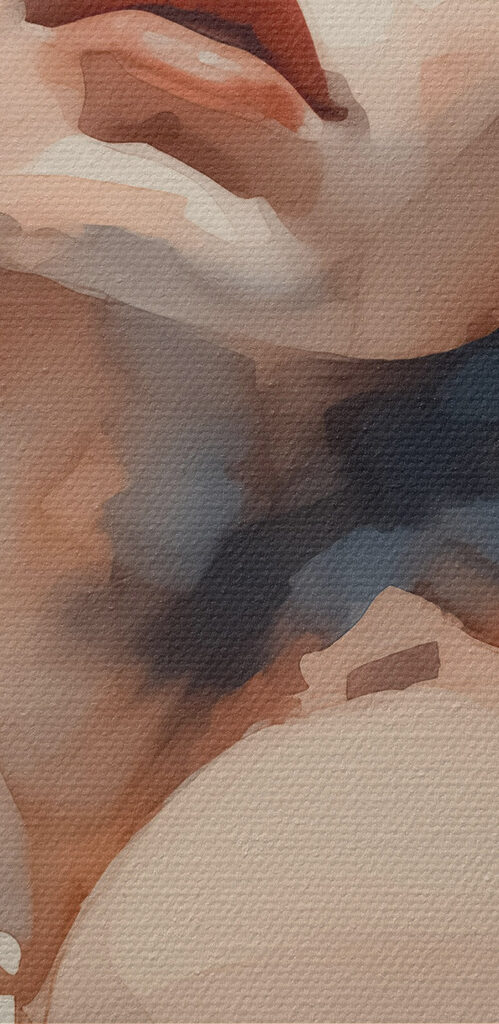 Woman with her hair blowing in the wind