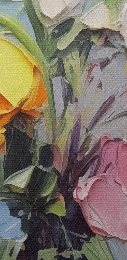 Painting of flowers in a vase