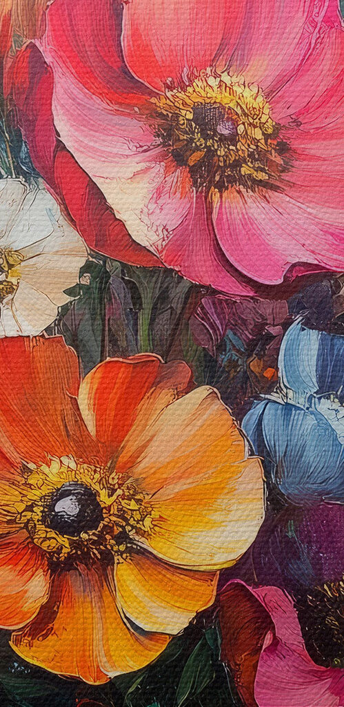 Painting of flowers in a vase Painting of flowers in a vase