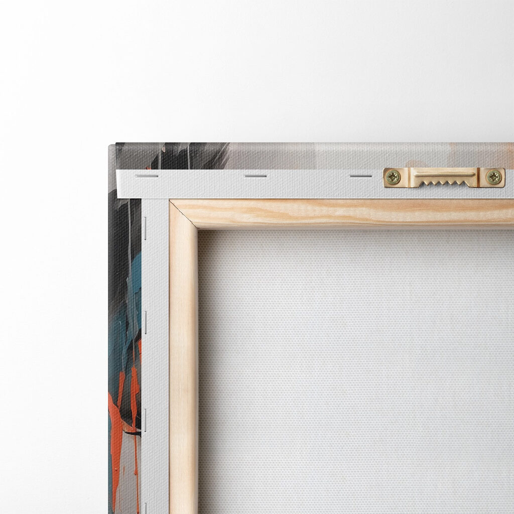 Painting of a woman with orange paint on her face Painting of a woman with orange paint on her face