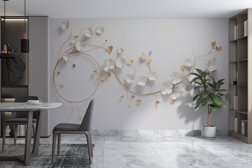 Elegant floral decor on a wall