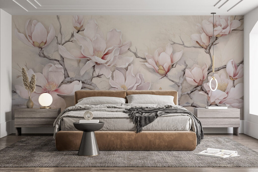 Painting of flowers on a branch Painting of flowers on a branch