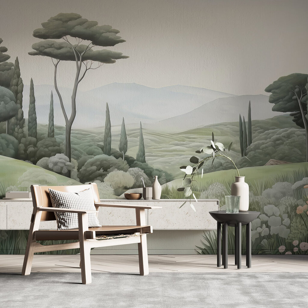 Landscape with a path and trees