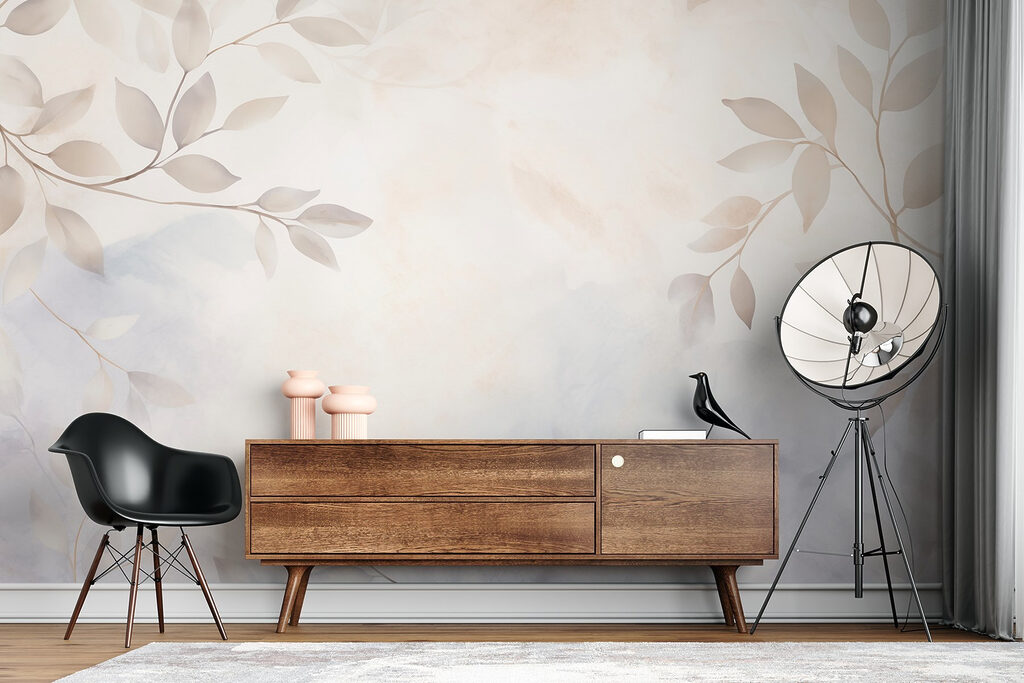 White and gray leaves on a white background White and gray leaves on a white background