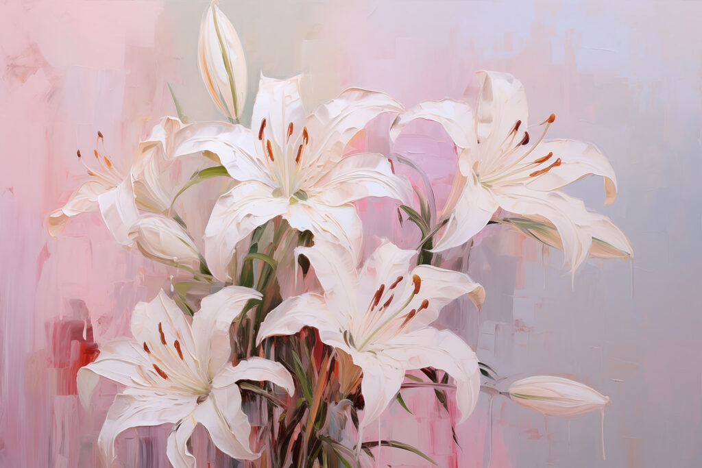 Painting of white flowers