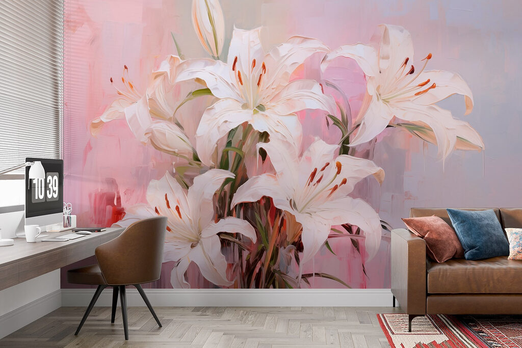 Painting of white flowers