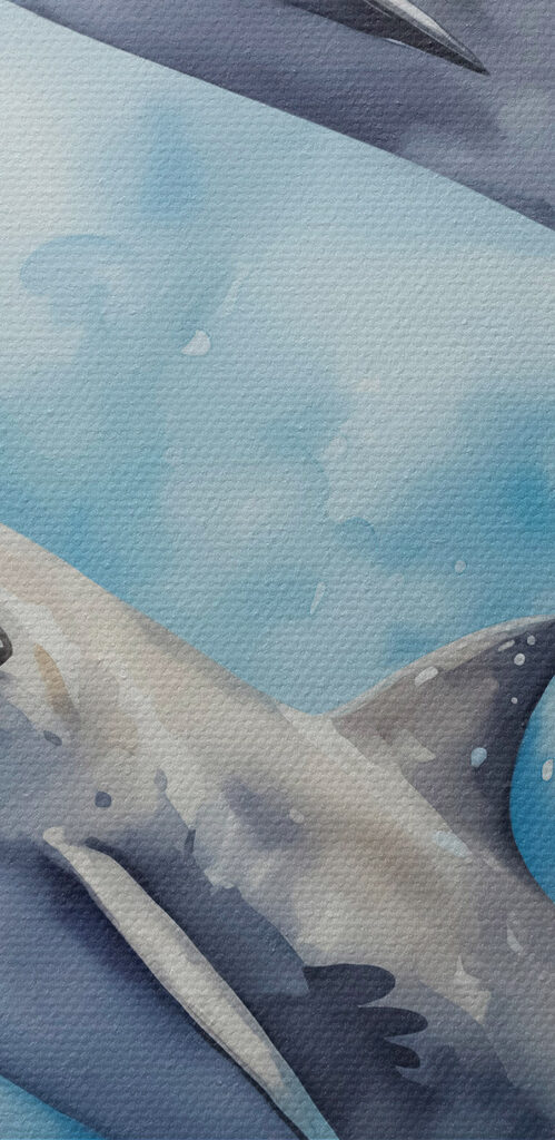 Two dolphins swimming in the water Two dolphins swimming in the water