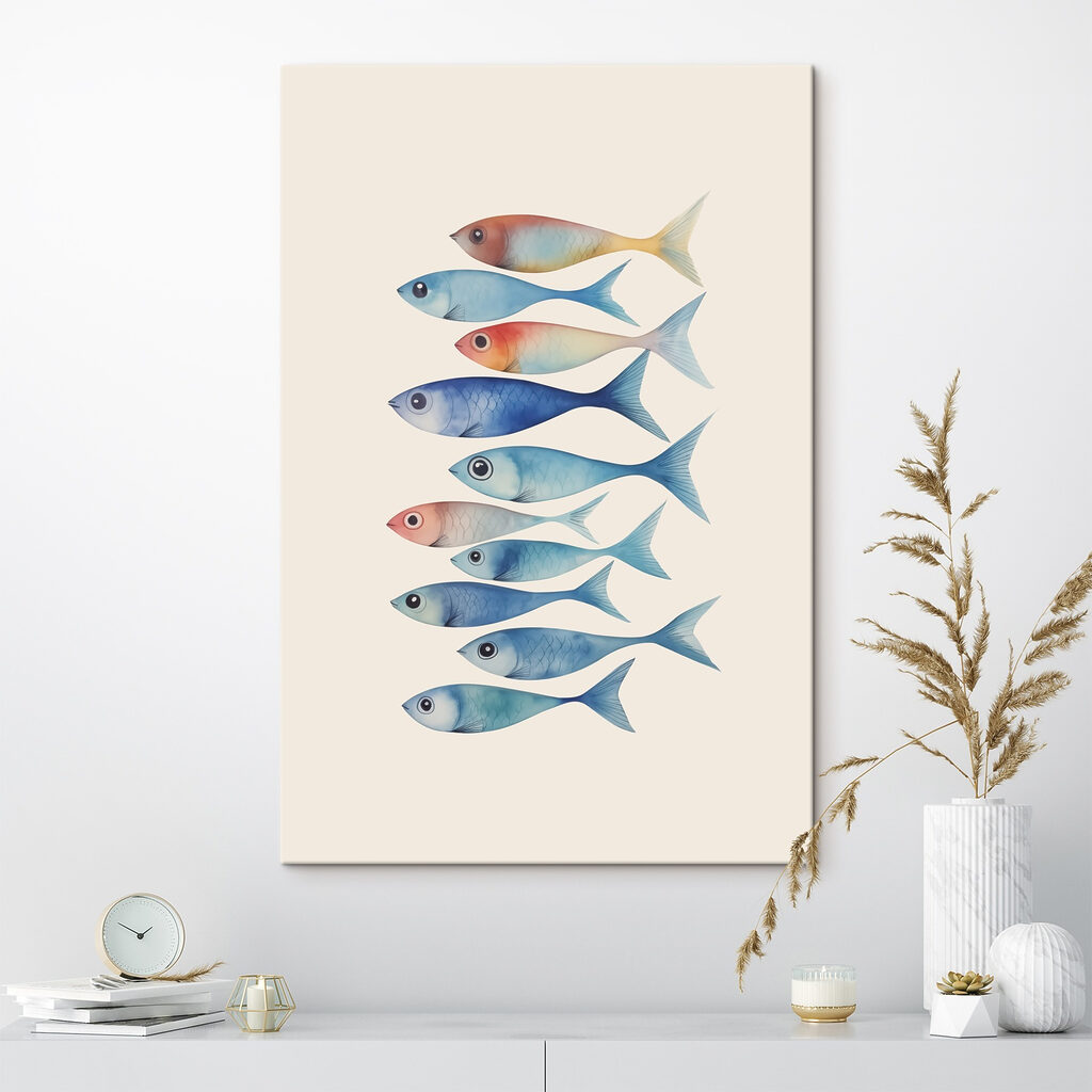 Group of fish with different colors