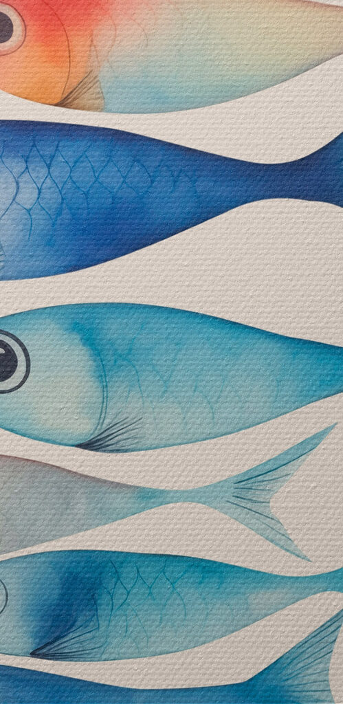 Group of fish with different colors