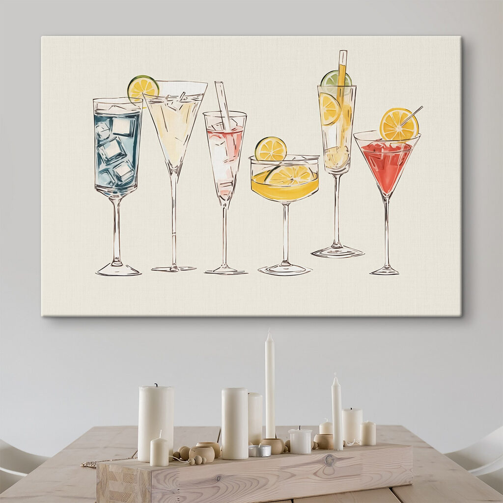 Group of different colored drinks