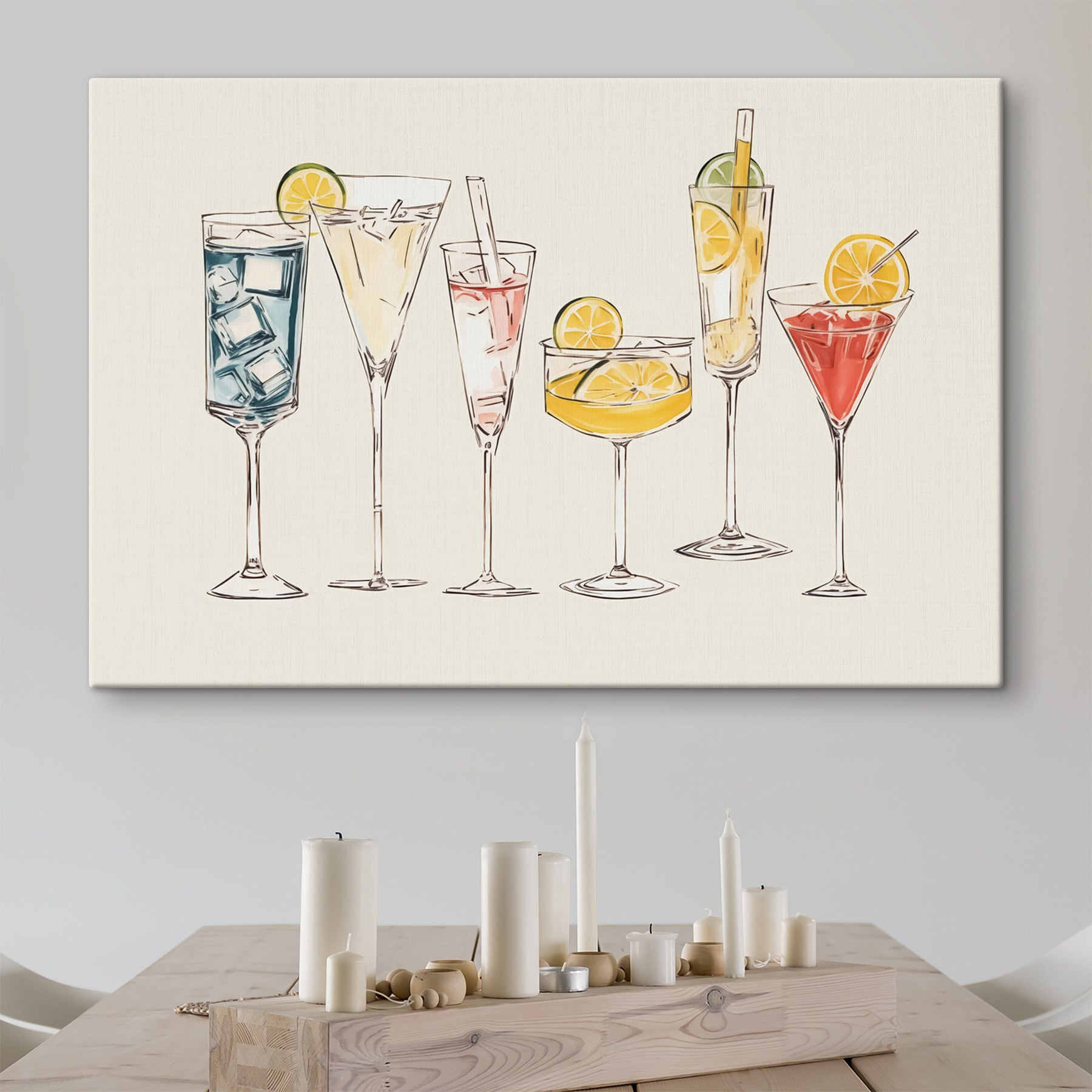 Group of different colored drinks