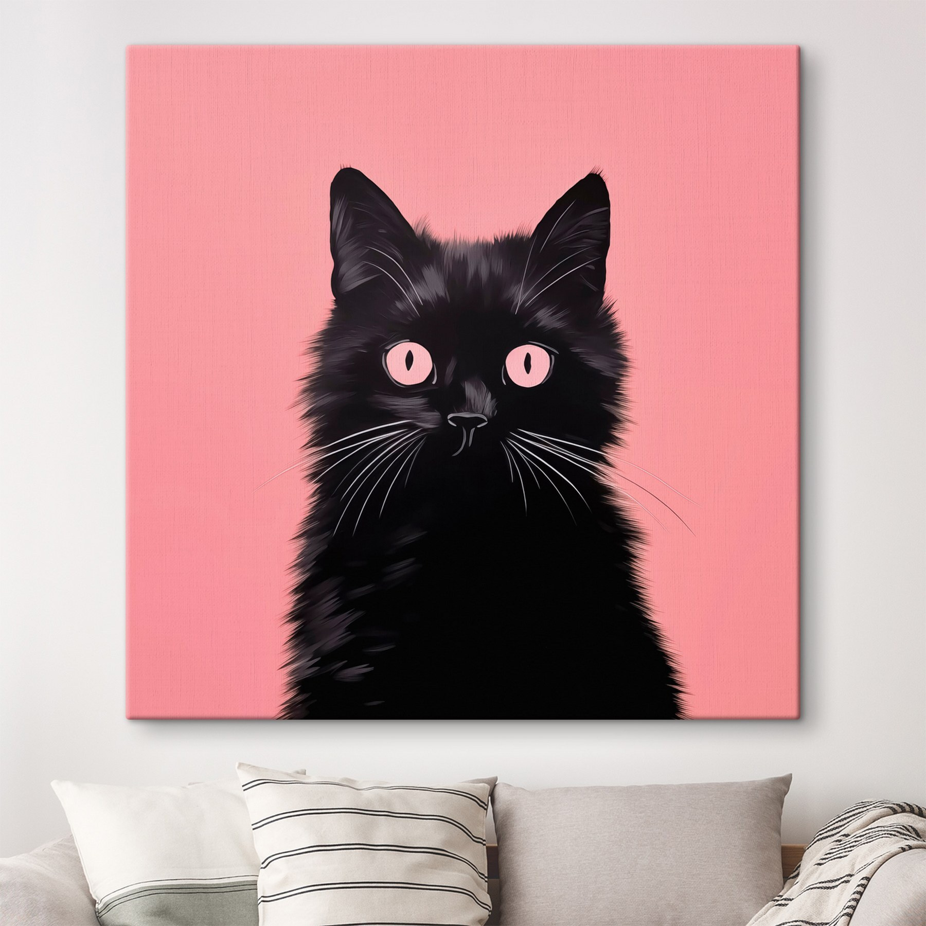 Black cat with pink eyes Black cat with pink eyes