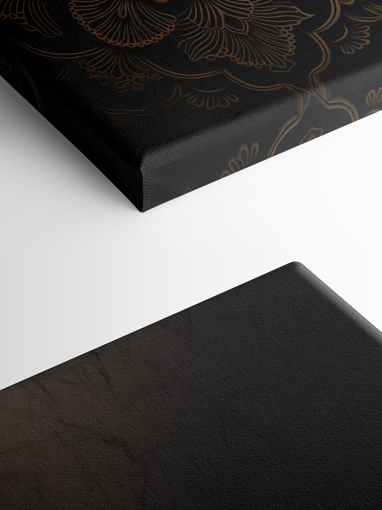 Intricate floral design on dark background