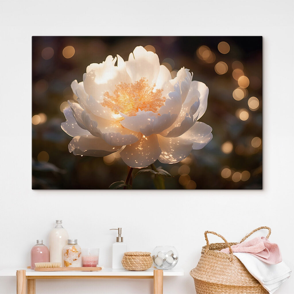 White flower with yellow center