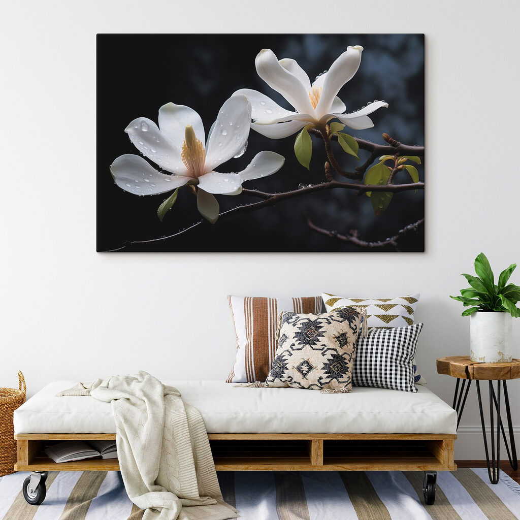 Delicate blossoms adorned with droplets Delicate blossoms adorned with droplets