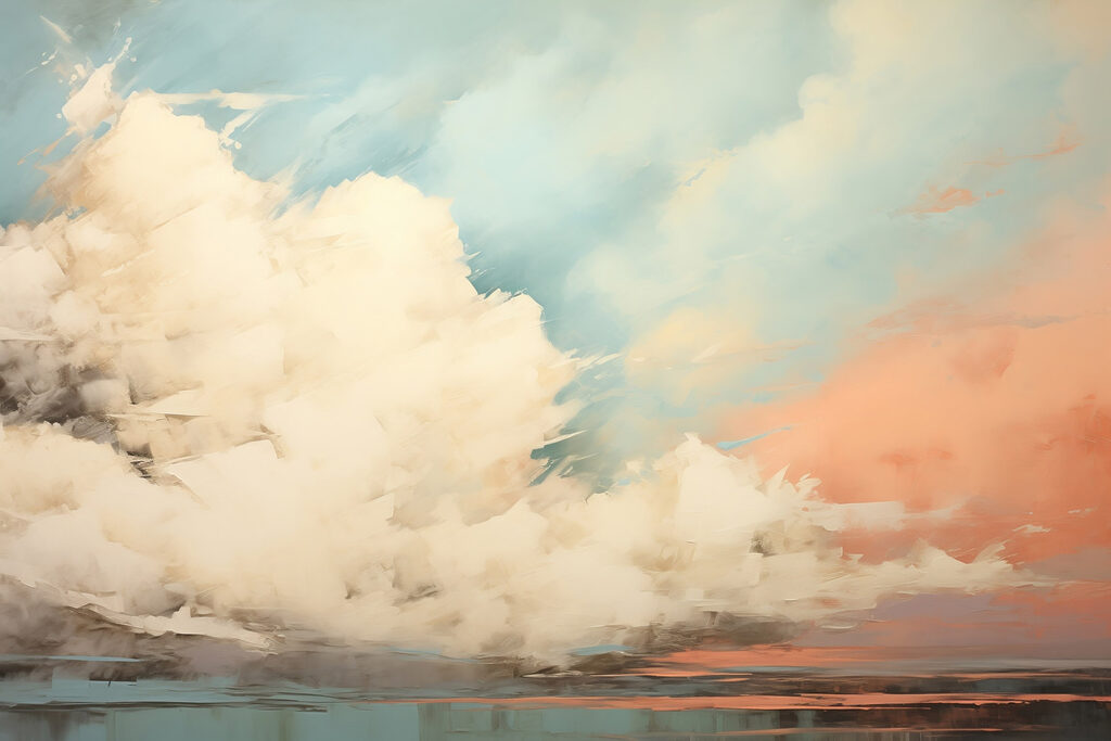 Painting of clouds in the sky Painting of clouds in the sky