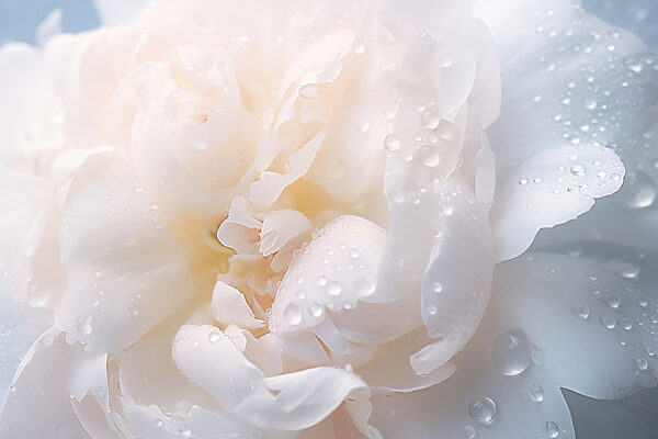 Delicate petals with glistening droplets