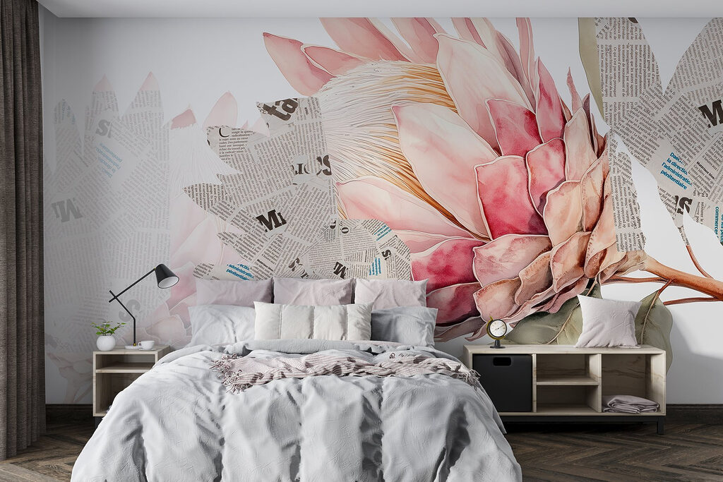 Flower with newspaper and newspaper