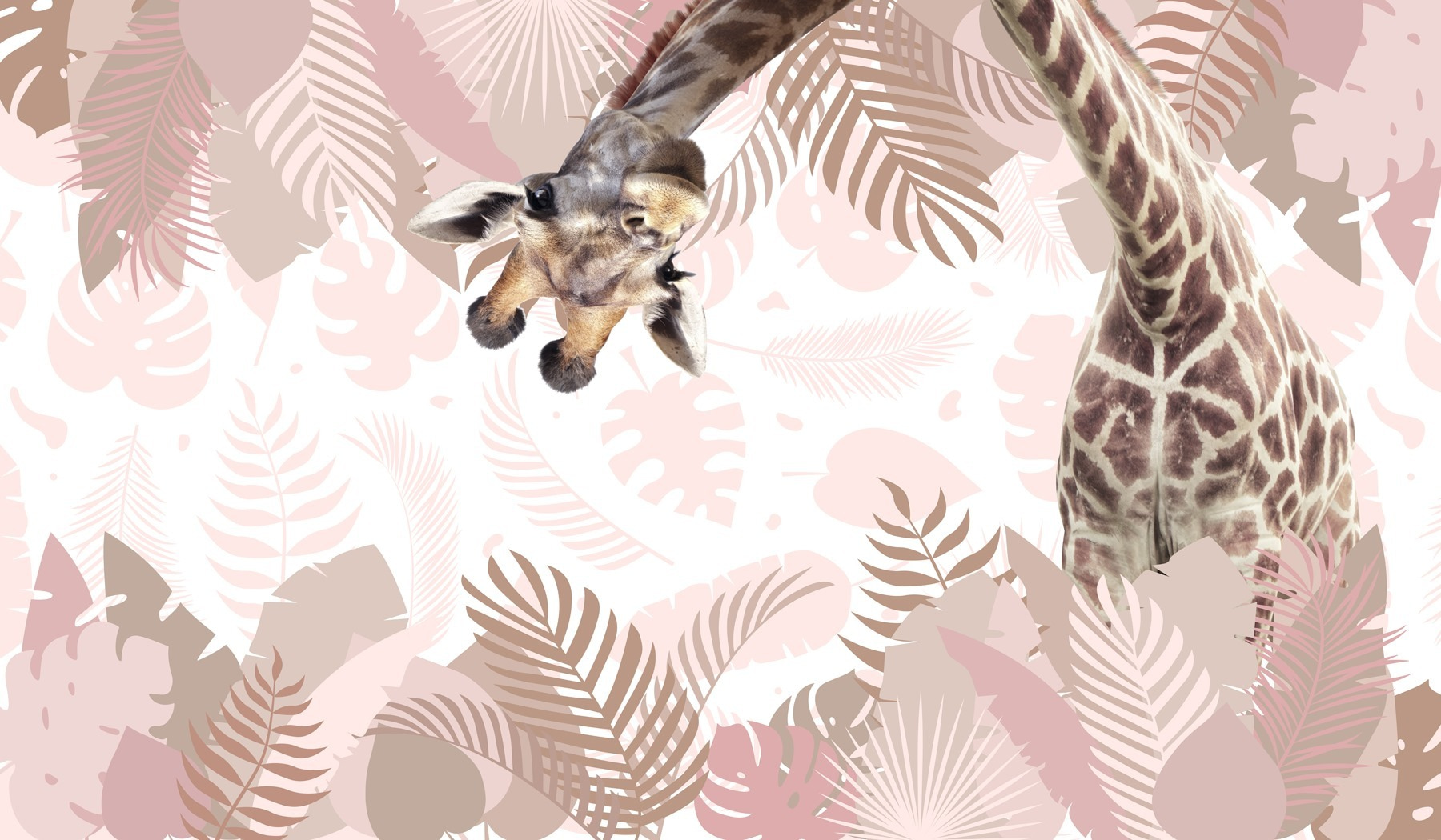 Giraffe with a pattern of leaves Giraffe with a pattern of leaves