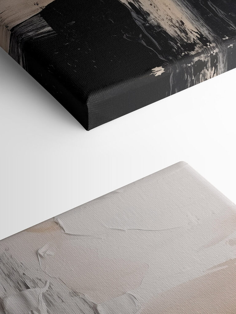 White and black paint on a white surface