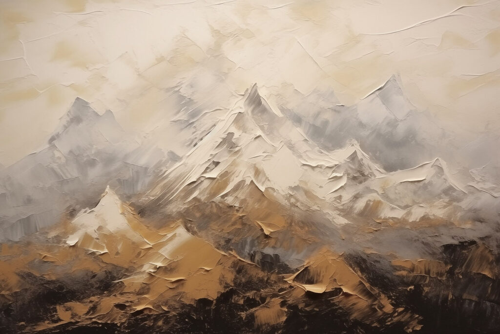 Painting of a mountain range Painting of a mountain range