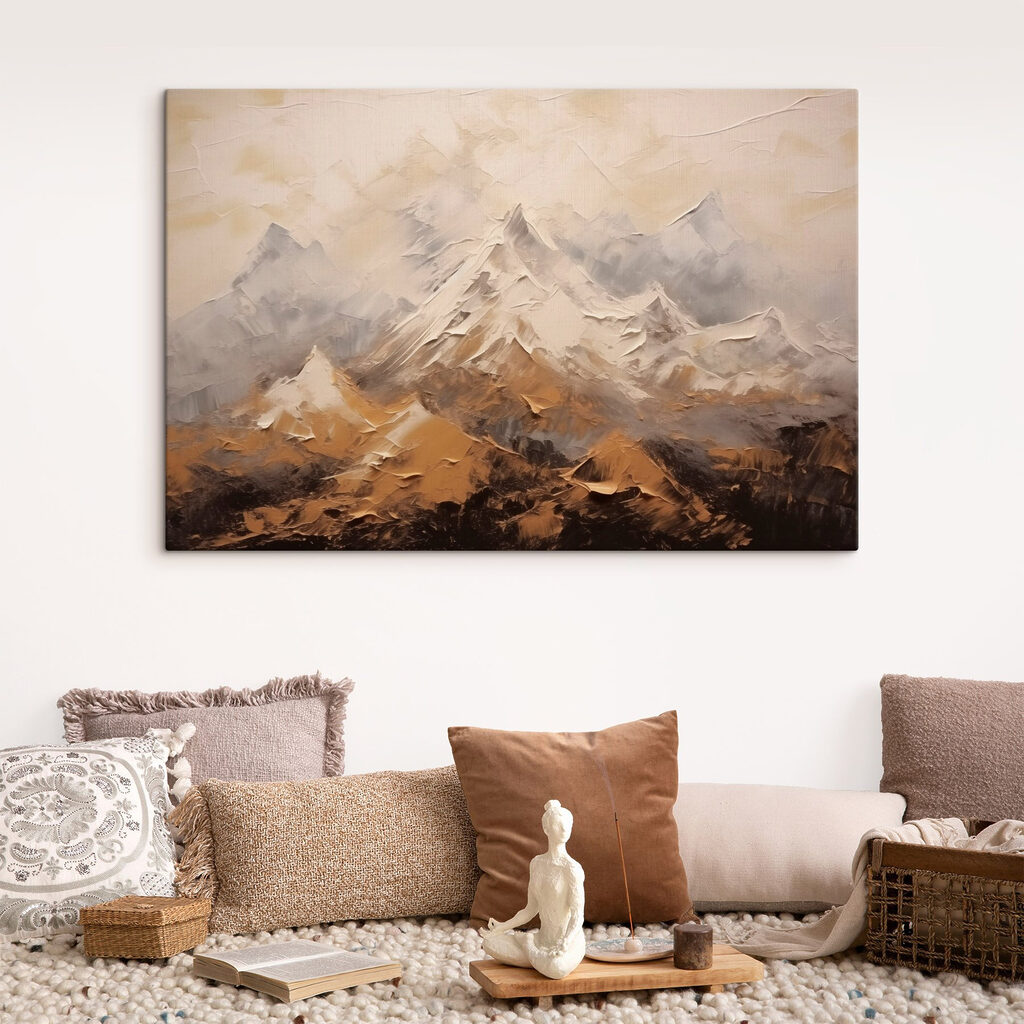 Painting of a mountain range Painting of a mountain range