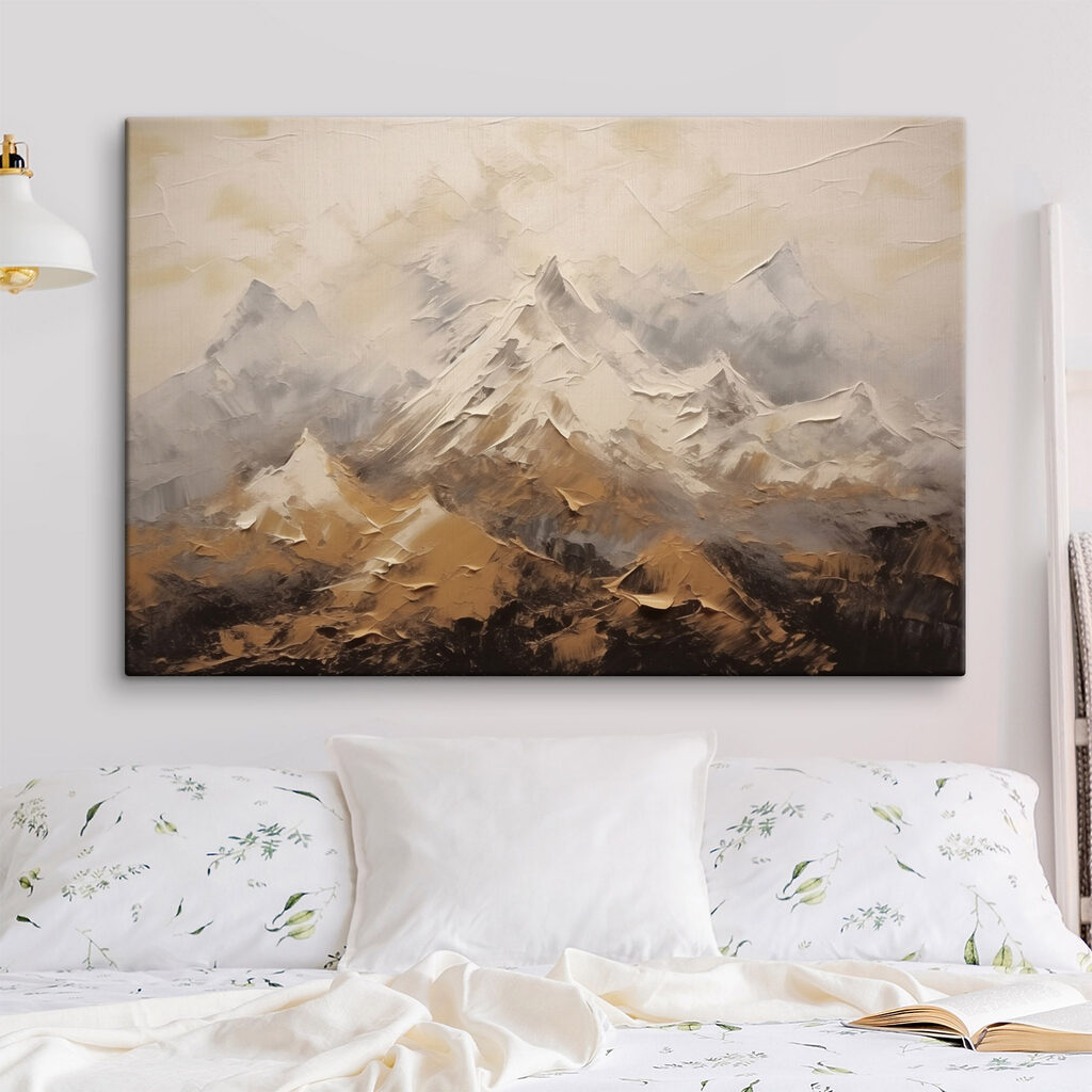 Painting of a mountain range Painting of a mountain range