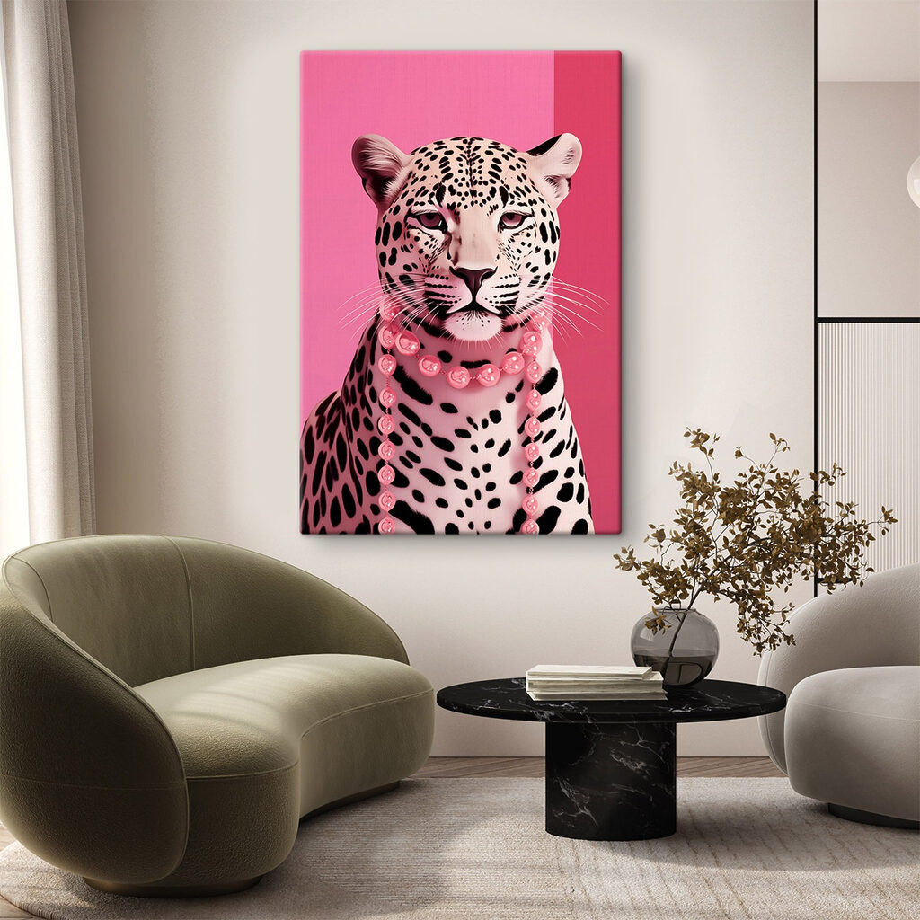 Leopard with a necklace