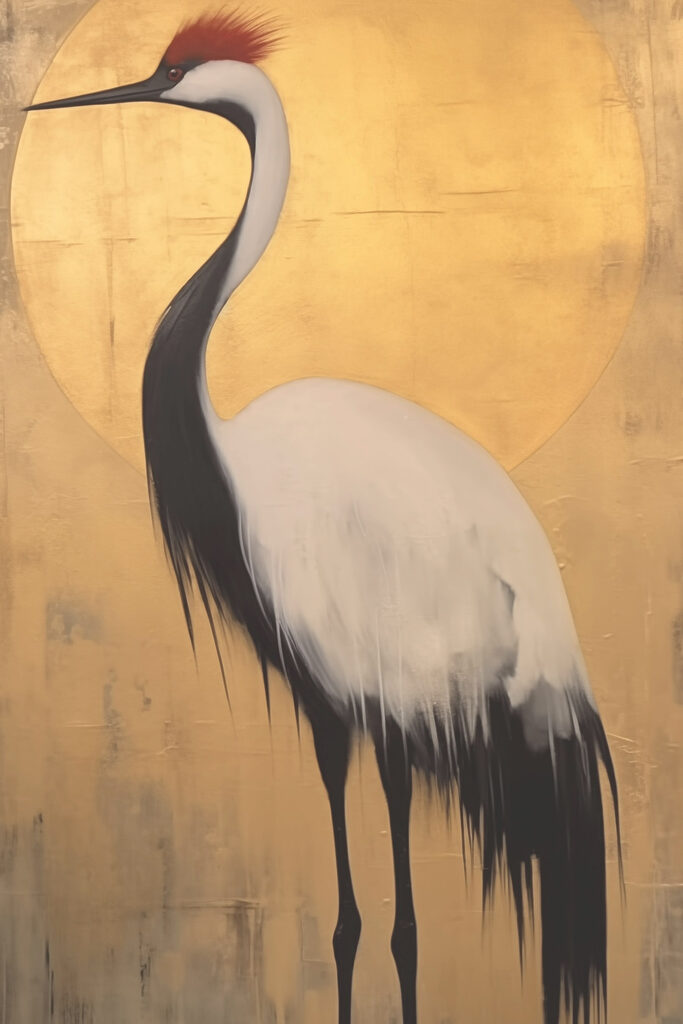 Painting of a crane Painting of a crane