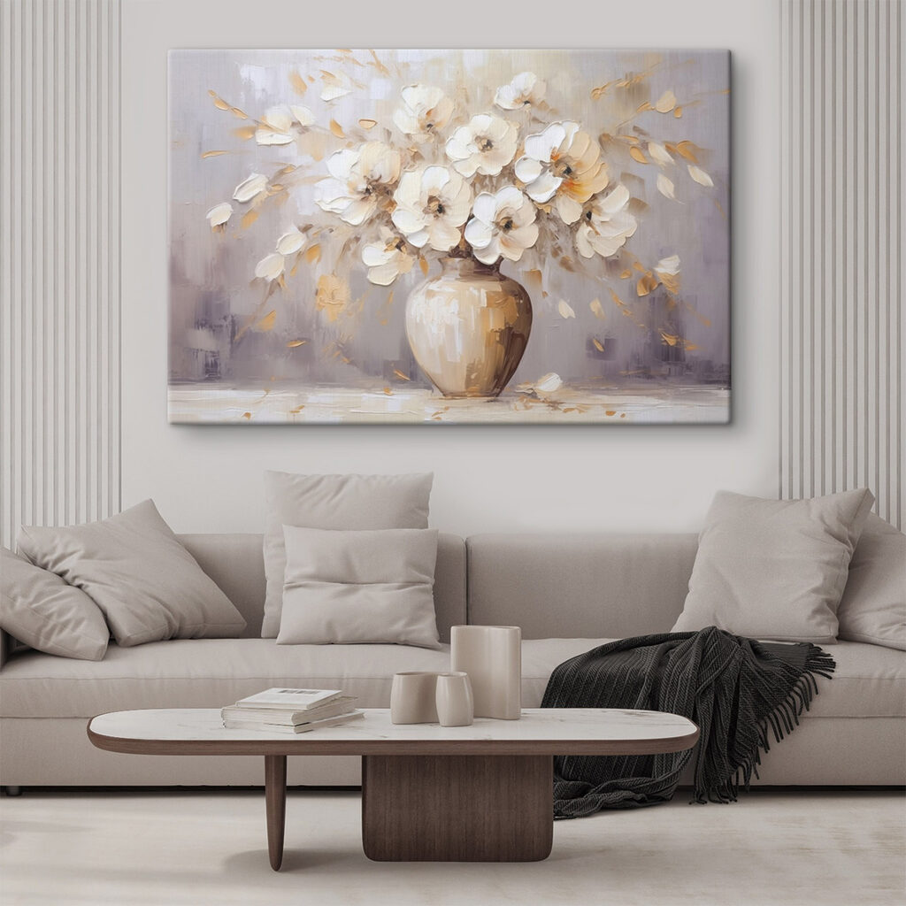 Painting of flowers in a vase